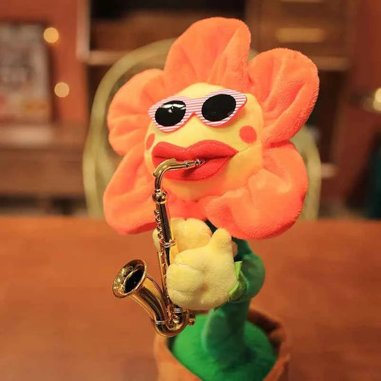 Musical Singing Dancing Toys 120 Songs Repeating Talking Record Speaking Sunflower Soft Plush Funny Creative Saxophone Kids Toy