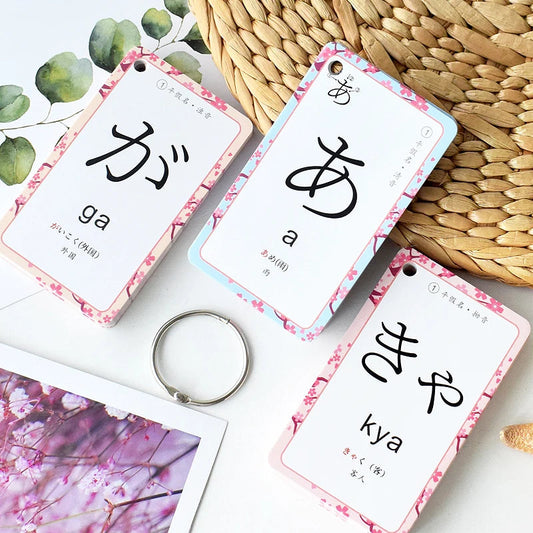 Japanese Language Hiragana Katakana Syllabary Gojūon Learning Card Book Pocket Flash Education Teaching Toys SS69