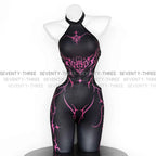 New Cyberpunk Cosplay Costume Women Sexy Printed Sleeveless Jumpsuit Mecha Agent Uniform Bodysuit Mechanical Mech Warrior Tights