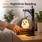 Novelty Hanging Animal Bookend Lamp Magic Owl Bird Metal Book End Stand With Glowing Hanging Ornament Light For Bookshelf Gift