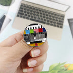 Wannee Vintage TV No Signal Rainbow Lapel Pin