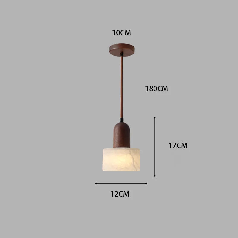 SS69 Marble Pendant Light, Chinese Retro Wabi-Sabi Bedroom Chandelier