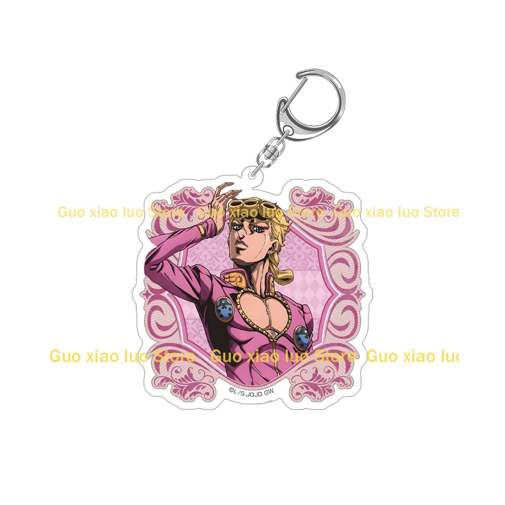 JoJo`s Bizarre Adventure: Golden Wind Vinegar Doppio Diavolo Ghiaccio Melone Risotto Nero Leone Abbacchio Acrylic Keychain Gifts