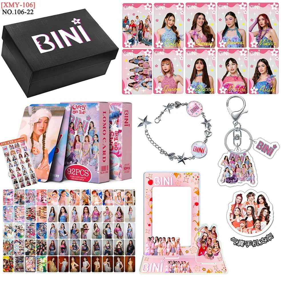 Kpop Idol BABYMONSTER BINI GIDLE ZB1 Gift Box Set Lomo Card Photocards Card Holder Keychains Acrylic Stand Bracelet Fans Gifts