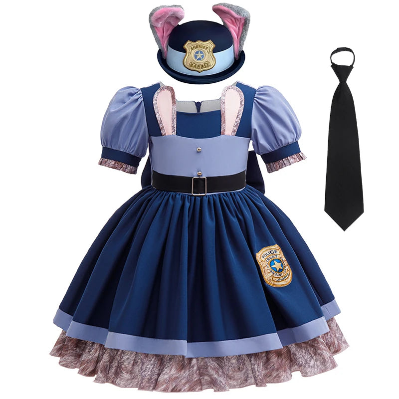 Disney Judy Hopps Zootopia Police Costume for Girls Satin Dress