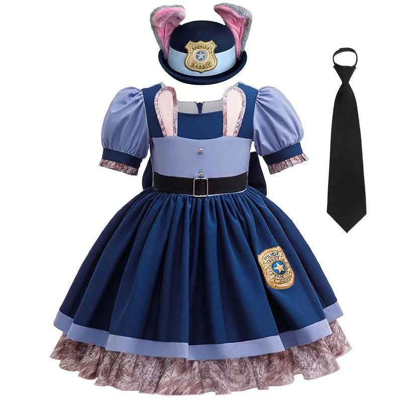 Disney Baby Girls Cosplay Zootopia Judy Bunny Costume For Children carnival Festival Dress Rabbit Police Zoo Fancy Clothes 2026