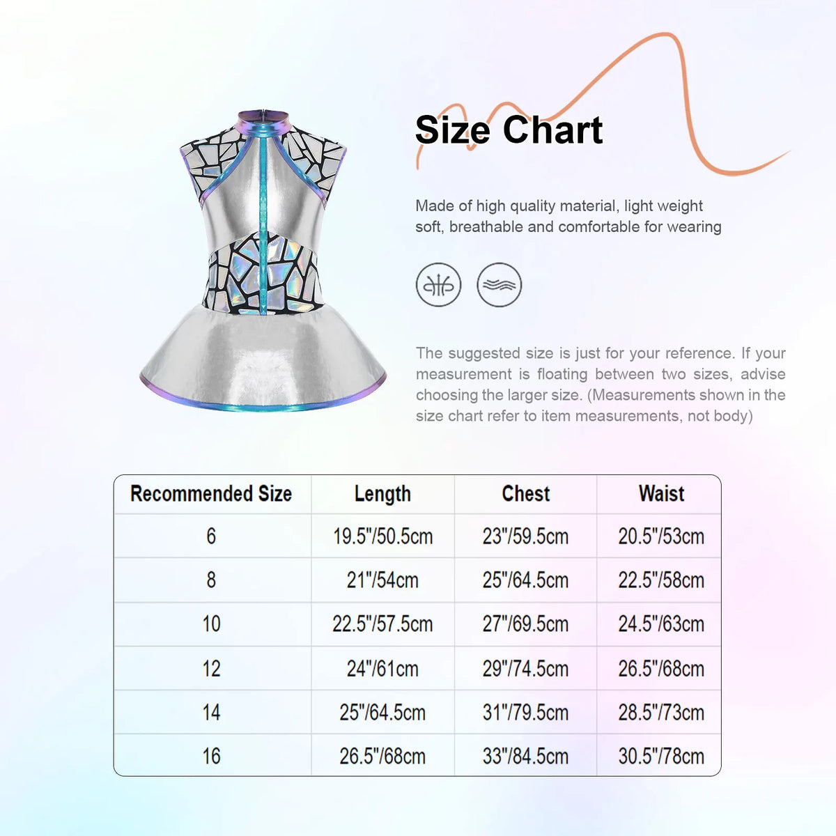 iEFiEL Girls Metallic Alien Tutu Dress for Cosplay