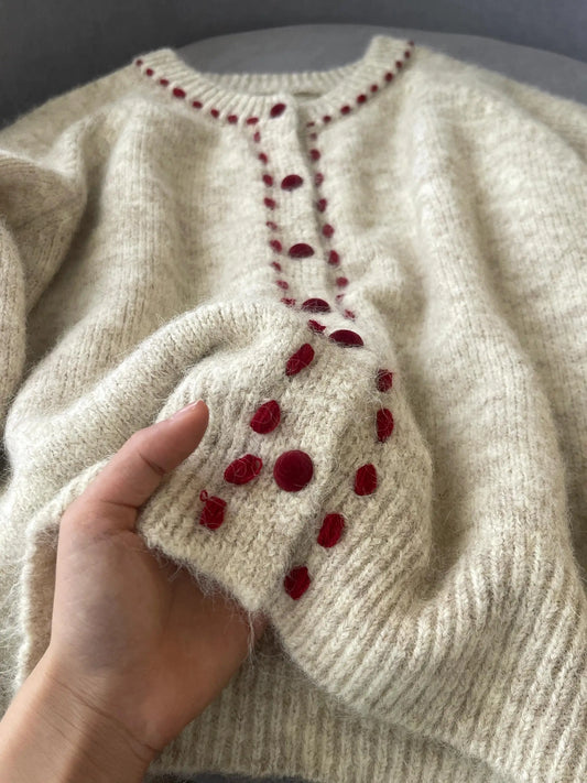 French Style Vintage Sweater Coats Women Spring/Autumn New O-Neck Single Breasted Knitted Cardigans Chic Contrast Color Tops