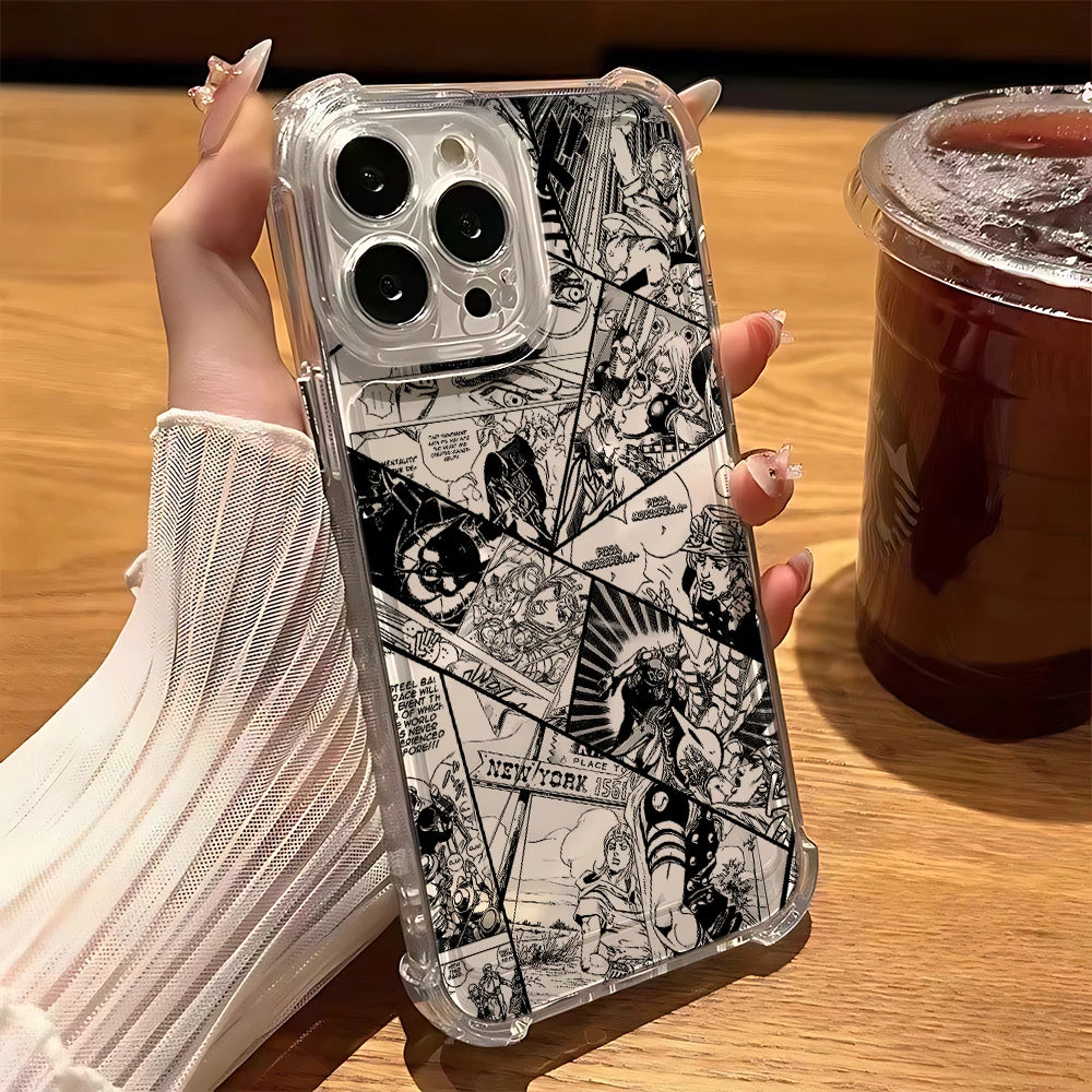 Black Anime JoJo's Bizarre Adventure Phone Case For Samsung A56 A26 A33 A54 A52 A51 A13 A73 A55 A53 A36 A35 A34 A32 A25 A24 A23