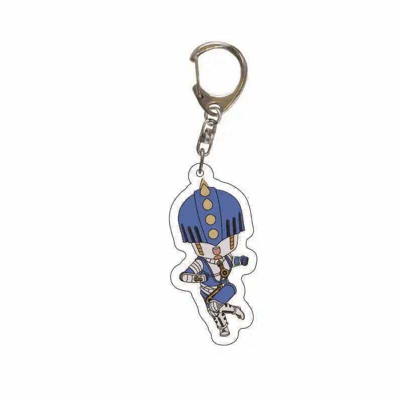 Anime Jojos Bizarre Adventure Keychains Cartoon Figure Acrylic Key Ring Kujo Jotaro Ghirga Narancia Bruno Key Chain Fans Gifts