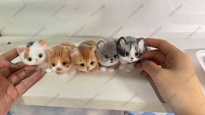 Handmade Kitty Cat Taba Squishy Silicone Fuzzy Kitten Soft Cat Mushy Squeeze Toy Mochi Toy Hand Relax Stress Release Gift Toy SS69