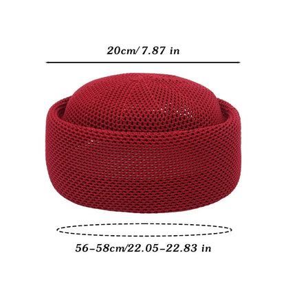 Fashion Mesh Hollow Breathable Summer Pillbox Beret Hat Women Colorful Outdoor Hard Pink Elegant Sun Cap Wholesale Taqiyah Kufi