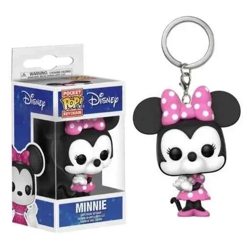 New 22 Styles Funko Pocket pop Keychains Mickey Mouse Minnie Donald Duck Stitch Angel Elvis TIKI Lilo Scrump Vinyl Figure Toys