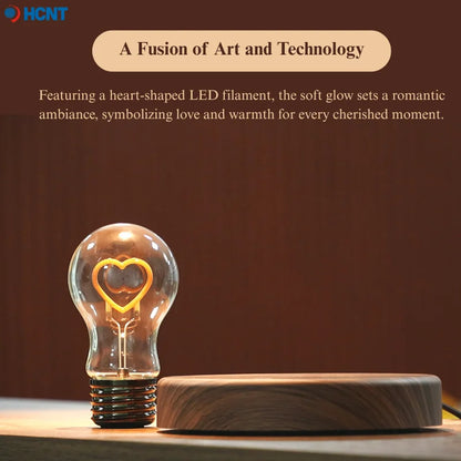 HCNT Magnetic Levitating Light Bulb Desk Lamp with Rotating Heart Bulb