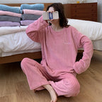 Women's Coral Fleece Pajama Set - Cozy Winter Loungewear
