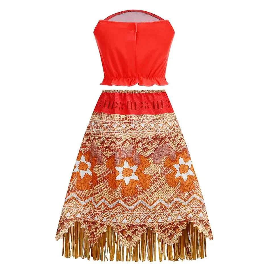 New Disney Movie Moana Girl Dress Halloween Cosplay Party Costume Princess Fancy Clothes Children Vaiana Outfit Dress