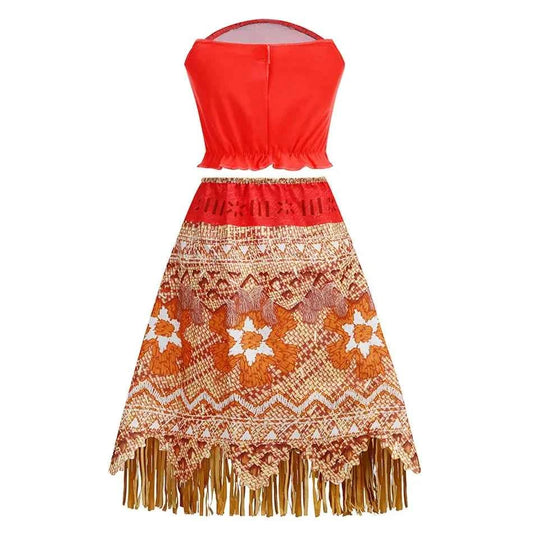 New Disney Movie Moana Girl Dress Halloween Cosplay Party Costume Princess Fancy Clothes Children Vaiana Outfit Dress