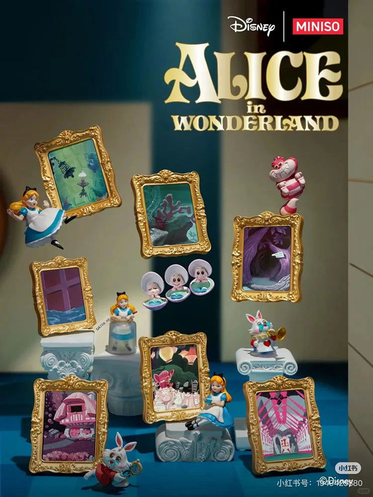 Original Disney Alice In Wonderland Blind Box Art Gallery Series Trendy Collectible Desktop Ornament Model Birthday Gift SS69