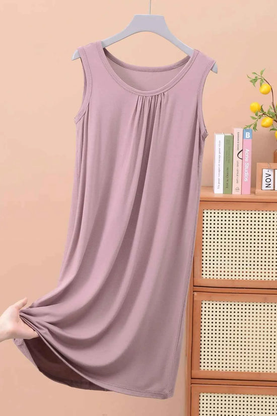 Plus size XL to 8XL Modal sleeveless sleepdress Summer lady's tank dress Loose camisole nightdress comfort dresses