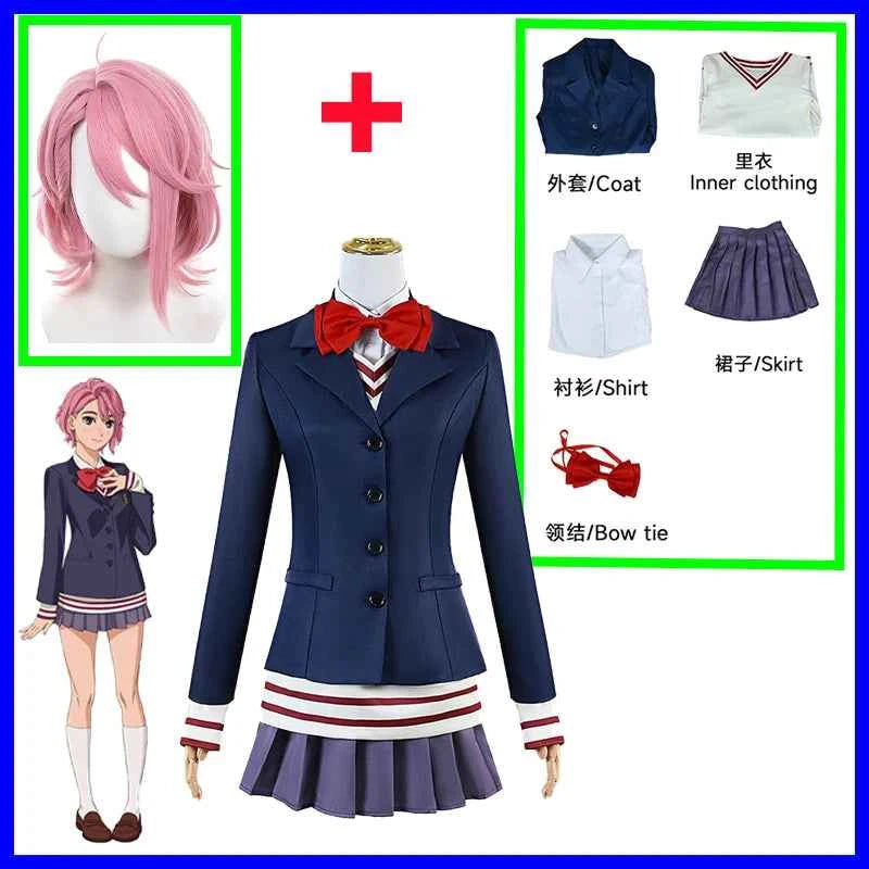 Anime Dandadan Cosplay Costume Aira Shiratori JK Sailor Skirts Outfit Suit Momo Ayase Ken Takakura Jackets Pants Wig School Sets