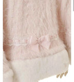 Japanese Sweet Soft Thick Women's Double-Layer Big Ribbon Hooded Knitted Cloak 3 Colors Autumn and Winter Ponchos Warm Jacket