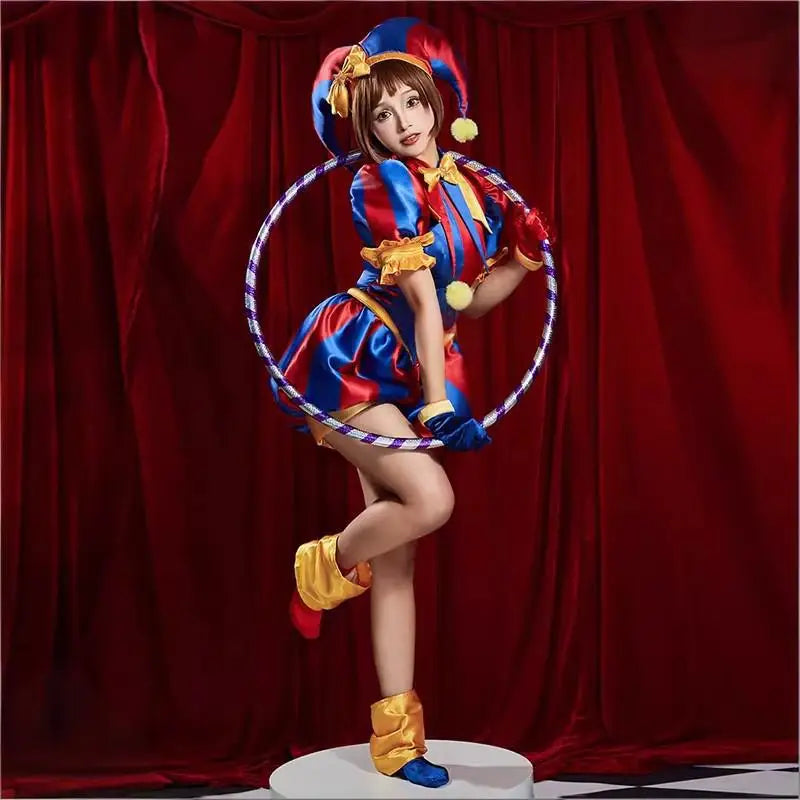 Amazing Digital Circus Pomni Cosplay Costume with Wig & Accessories