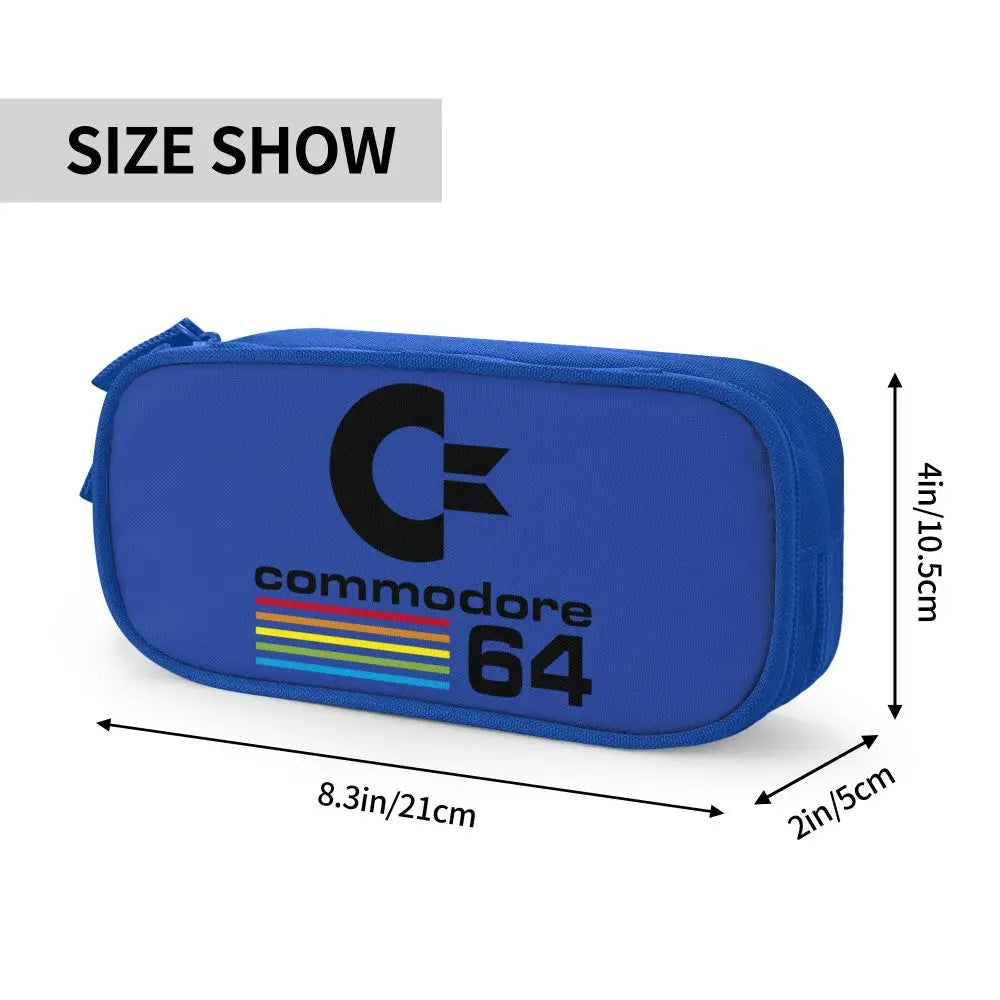 Custom Kawaii Retro Commodore 64 Pencil Case for Girls Boys C64 Amiga Computer Large Capacity Pen Box Bag Stationery SS69