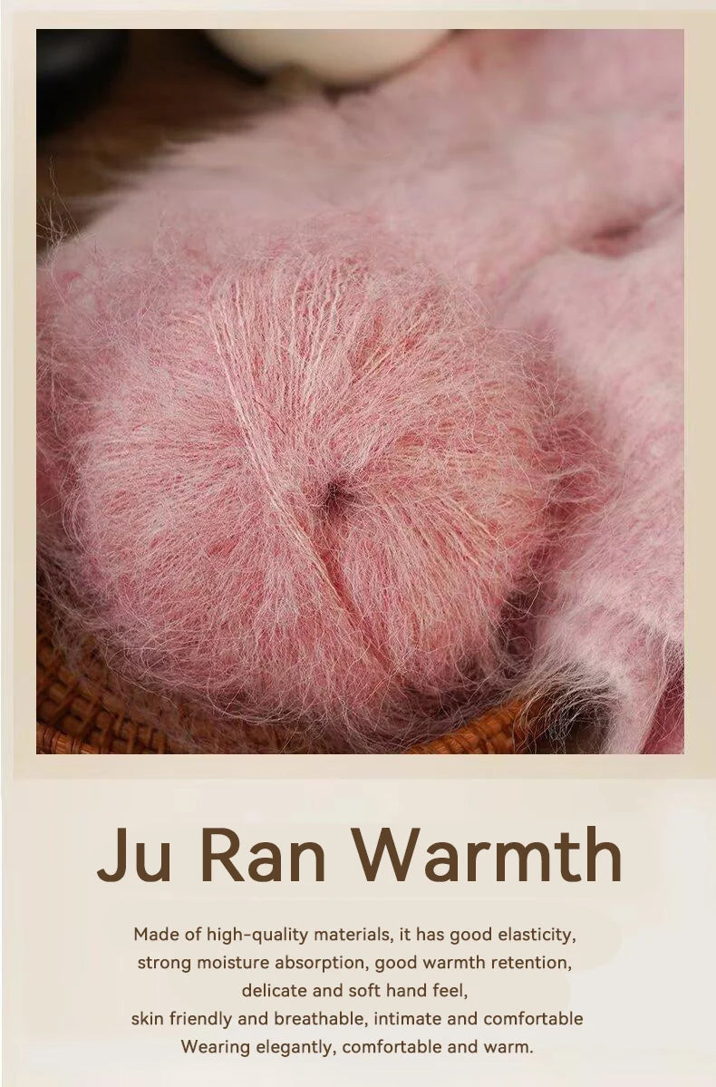 300g Colorful Long-Haired Alpaca Mohair Yarn Handmade DIY Material Knitting Autumn and Winter Fashion Women's Sweater Sweater Jacket Shawl Yarn Ball 1 Piece = 6 Pieces = 300g