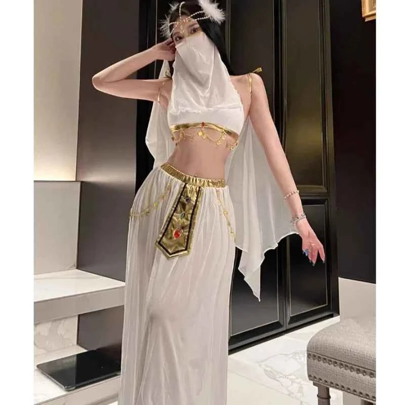 Belly Dance Costume Women's Sexy Arabian Princess Costume Fancy Indian Dance Embroider Bollywoods Jasmine Dress Egyptian Queen