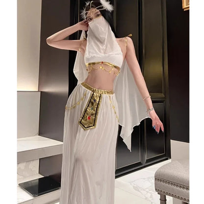 Belly Dance Costume Women's Sexy Arabian Princess Costume Fancy Indian Dance Embroider Bollywoods Jasmine Dress Egyptian Queen