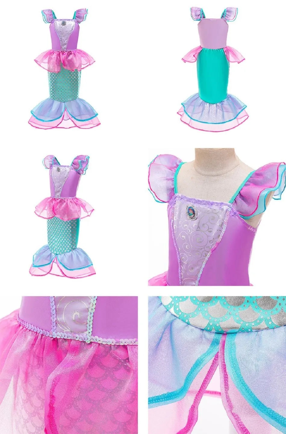 Girls Princess Cosplay Costume Dress - Flower Print
