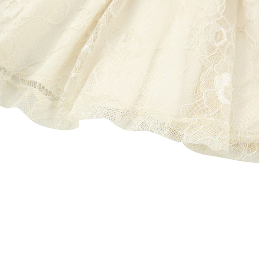 Xingqing 2024 Sweet Fairy Grunge Lace A Line Dresses Summer Women Patchwork Puff Sleeve Kawaii Dress 2000s Aesthetic Outfits SS69