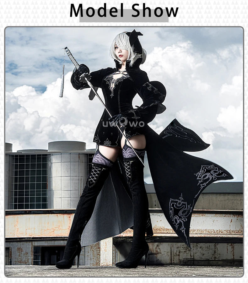 UWOWO 2B Cosplay Dress - Adult Game Character Outfit