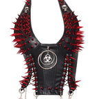 Goth Top Y2K Clothes Women's Tanks Emo Clothing Gothic Boho Tops with Spikes Punk Rock Teens Festival Spiked Bra Grunge T Shirt