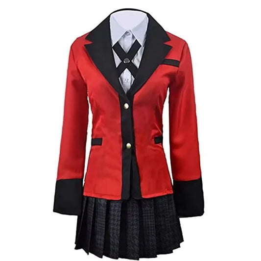 Kakegurui Jabami Yumeko Cosplay Kostuum Halloween Sayaka Dwangmatige Gokker Anime School Meisje Geplooide Rok Uniform SS69