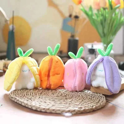 Funny Strawberry Carrot Rabbit Plush Toys Stuffed Into Fruit Transform Soft Animals Bunny Doll For Boys Girls Birthday Gift