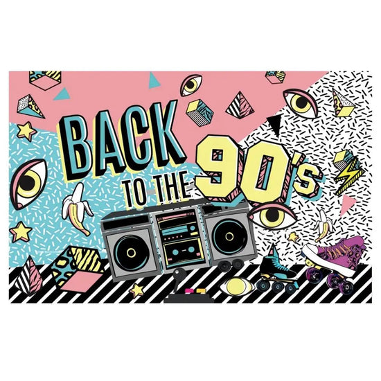 Back To 80'S Backdrop Graffiti Hip Pop Party Disco Music Photo Background Banner Graffiti Back To The 80’S Party Decorations SS69 11.69 A