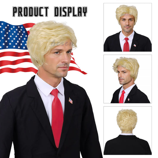 SS69 Synthetic Blonde Layered Straight Wig for Adult Cosplay Heat Resistant