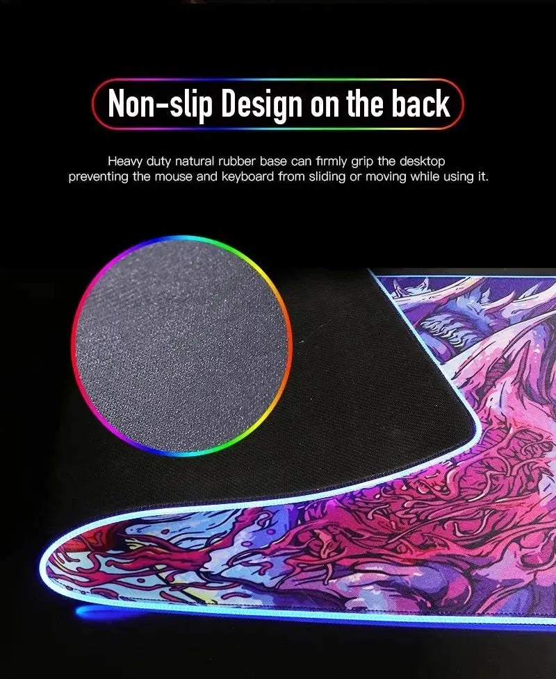 1pc Suguru Geto Jujutsu Kaisen Anime XXL RGB Gaming Mouse Pads HD Black Gamer Accessories Large LED SS69