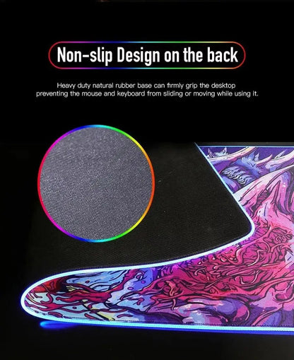 1pc Suguru Geto Jujutsu Kaisen Anime XXL RGB Gaming Mouse Pads HD Black Gamer Accessories Large LED SS69