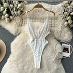 Women Hotsweet Sexy Drawstring Lace Up Design Halter Playsuits Fashion Transparent Bodysuits Slim Hollow Out Summer Rompers  New