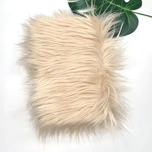 SS69 Faux Fur Fabric 8cm Long Pile 25x45cm Sheet for Cosplay and Patchwork