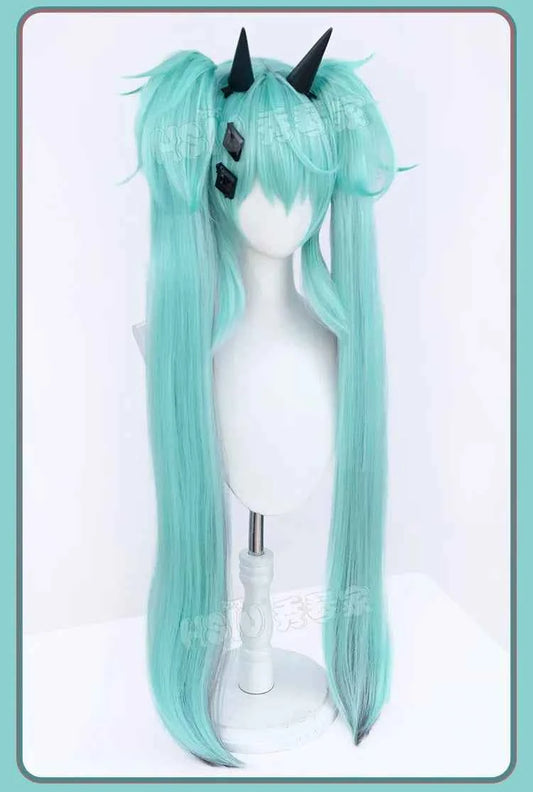 Women Sexy Demon Miku Cosplay Costumes Anime Devil Hatsune Cosplay Uniform Dress Wigs Wings Suit With Horns Tail Halloween Party