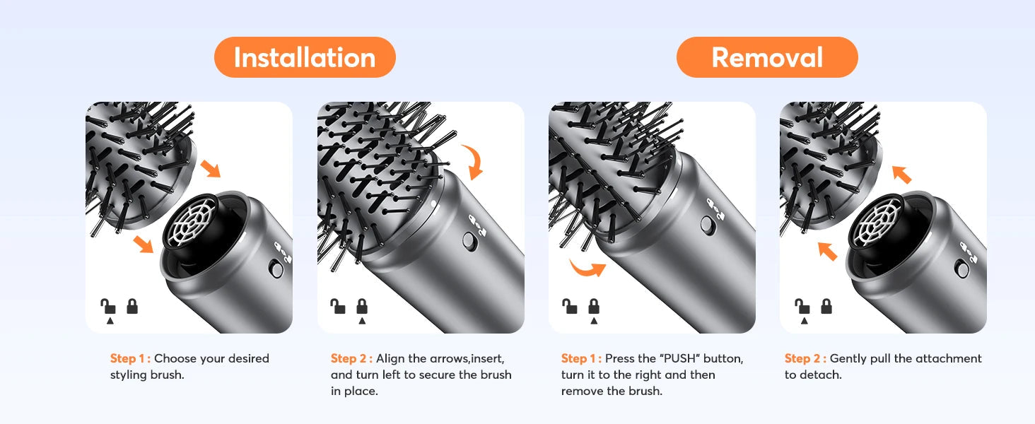 5-in-1 Hair Dryer Airstyler Ion Multistyler Hot Air Brush, 110,000 rpm with 32 mm Automatic Curling Iron, Straightener SS69