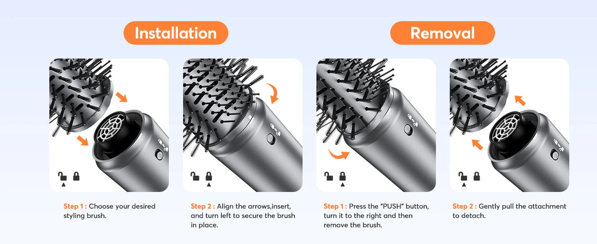 5-in-1 Hair Dryer Airstyler Ion Multistyler Hot Air Brush, 110,000 rpm with 32 mm Automatic Curling Iron, Straightener SS69
