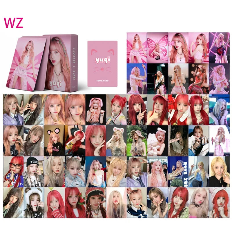 KPOP 55cards/set (G) I-DLE Album Card I FEEL Album GIDLE Ye Shuhua MINNIE Printed Photo Card LOMO Card Gift For Girls Collection SS69