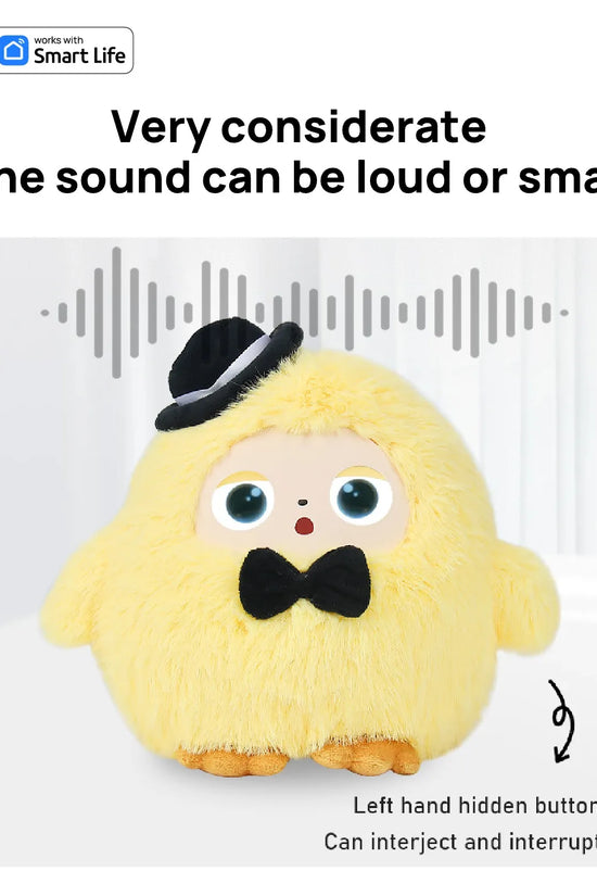 AI Plush Toy W/Smart Voice&LED Eyes,Interactive Companion for Kid/Adult‌Gift-ReadyRechargeable E-Pet open up fun life W/Tuya App