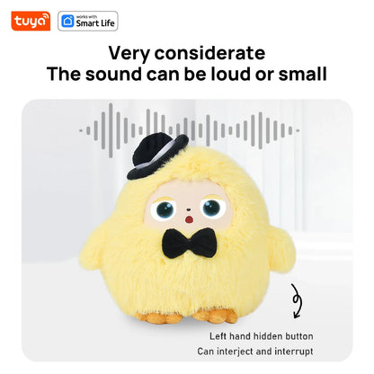 AI Plush Toy W/Smart Voice&LED Eyes,Interactive Companion for Kid/Adult‌Gift-ReadyRechargeable E-Pet open up fun life W/Tuya App