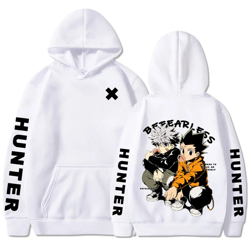 Hunter X Hunter Japan Anime Men Women Hoodies Killua Zoldyck Gon Harajuku Unisex Pullover Casual Plus Size Sweatshirt Streetwear SS69 21.69 White / 4XL