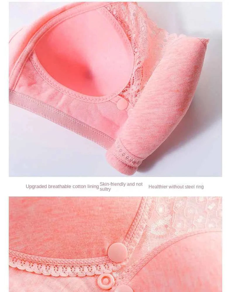 2025 Open front non-underwire maternity bra folding anti-sagging Breastfeeding underwear during pregnancy